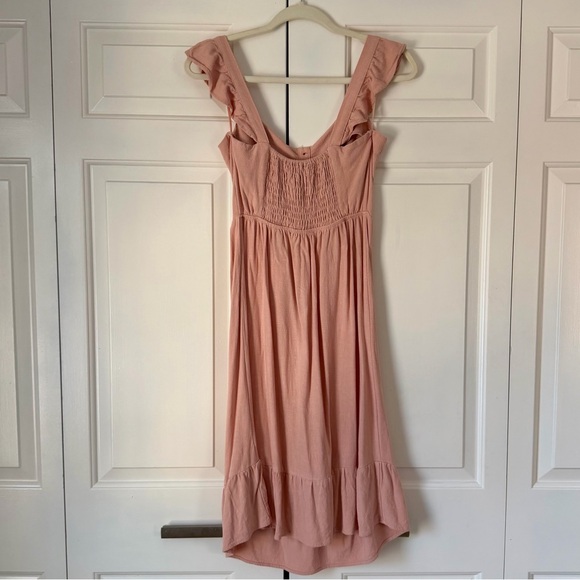 Monteau Los Angeles Blush Button Front Midi Dress Size M - Picture 6 of 6